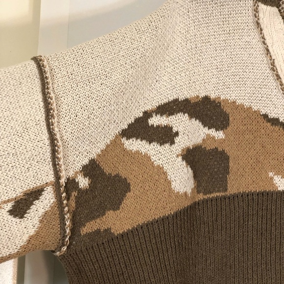 New POL  Boutique French Terry Camo Colorblock Weave Pullover Hoodie Sweater - Picture 4 of 9